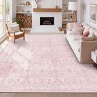 Alfombra De &Aacute;rea Rugxara 244x152 cm Rosa Lavable Y Suave