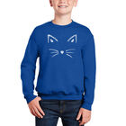Sudadera De Cuello Redondo Word Art Para Ni&ntilde;o - Bigotes - Azul Rey