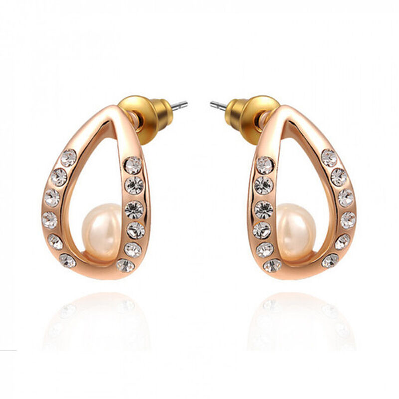 Aretes en Baño de Oro Rosa de 18K  de Gota con ... image number null