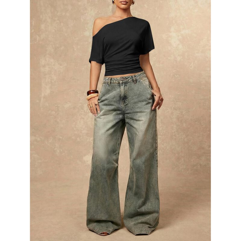 Top Corto Milumia con Hombro Descubierto y Mang... image number null
