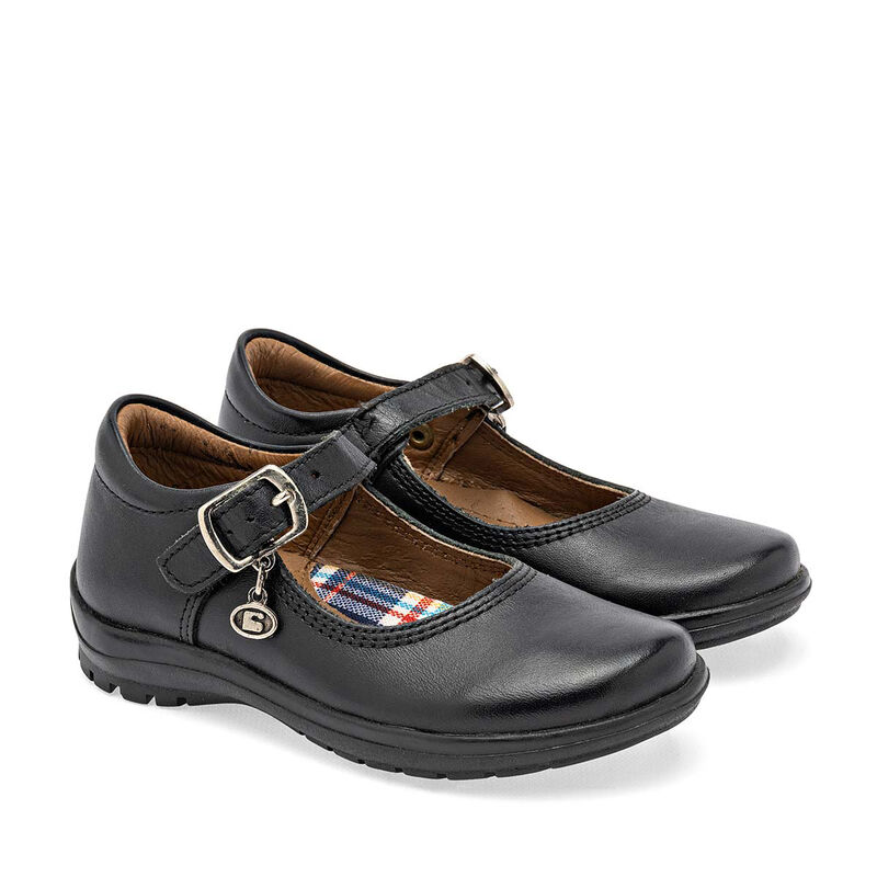 Coqueta Zapato Escolar De Piel Para Ni&ntilde;a Negro ... image number null