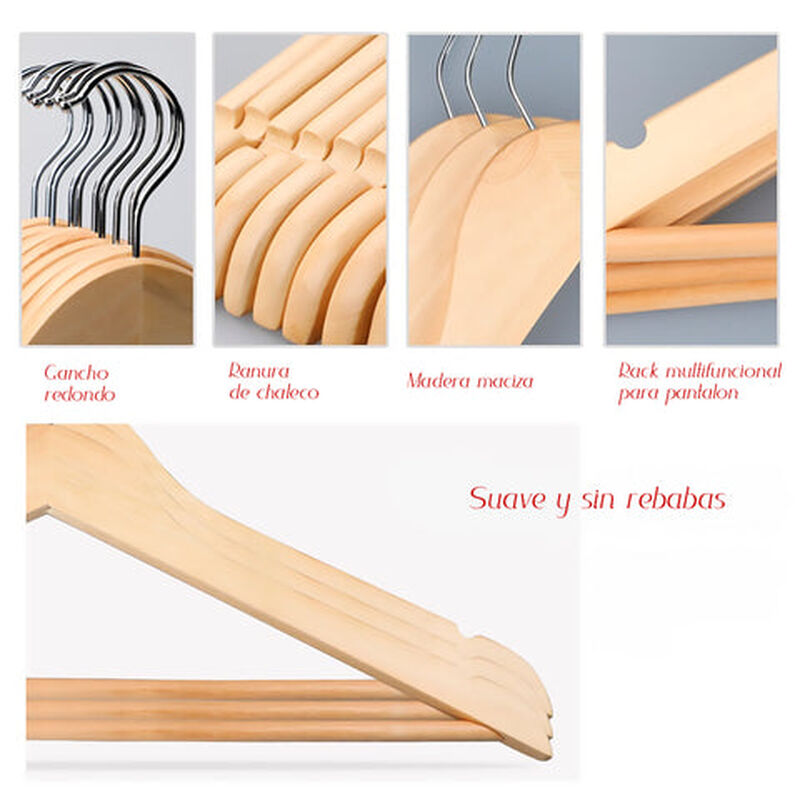 Set Brandtrendy de 25 Ganchos de Madera y 7 Cub... image number null