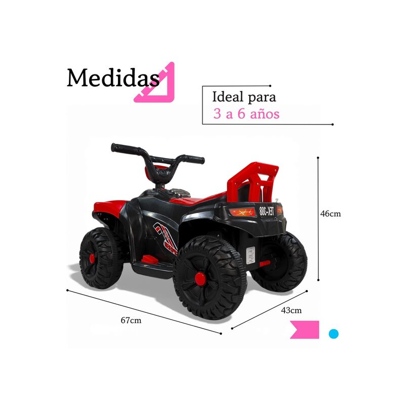 Carro Montable El&eacute;ctrico Moto Cuatrimoto Ni&ntilde;o T... image number null