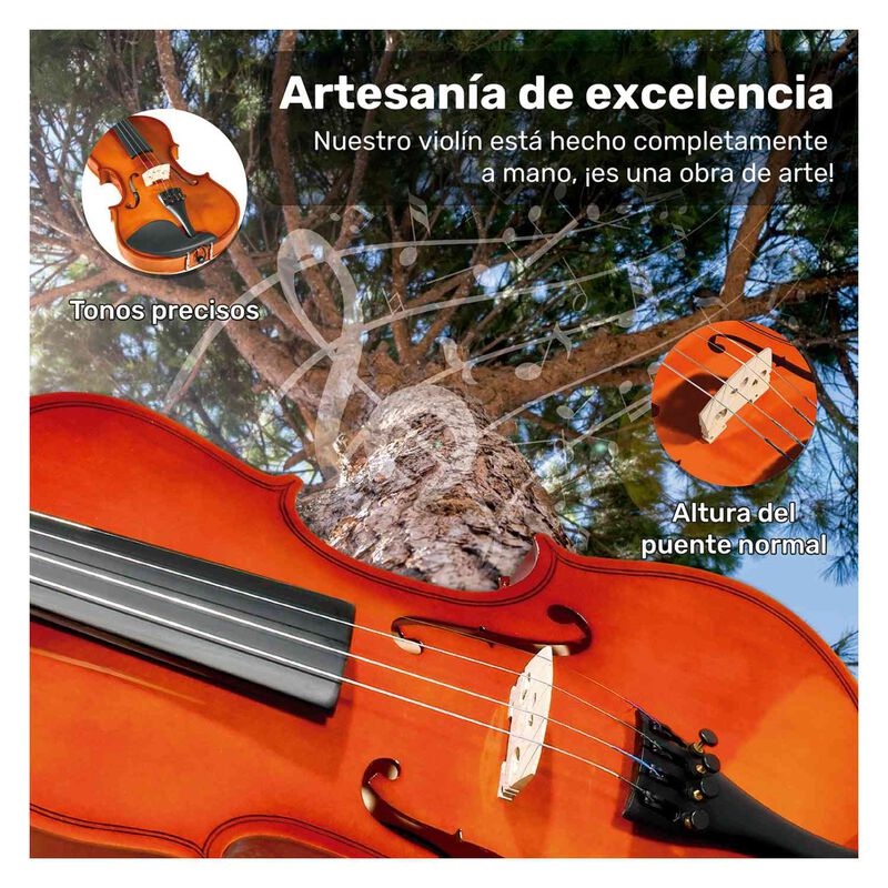 Violín Acústico 4/4 Semiprofesional Color Café... image number null