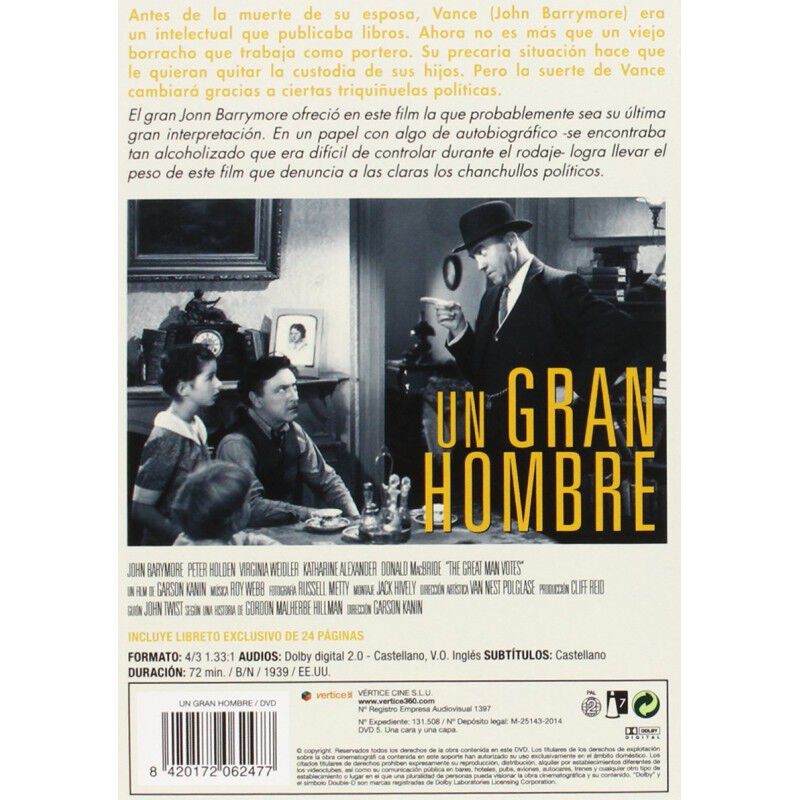 Un Gran Hombre [dvd] (1939) El Gran Hombre Vota image number null
