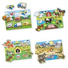 Juego De Rompecabezas Melissa & Doug Con Forma De Clavija De Madera, Paquete De 4 Unidades Para Ni&ntilde;os De 2 A&ntilde;os O M&aacute;s