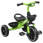 Triciclo Para Ni&ntilde;os Con Luz Y Sonido Ruedas Eva Soft Canastas Delantera Y Trasera Soporta 25 Kg 2+ A&ntilde;os Verde