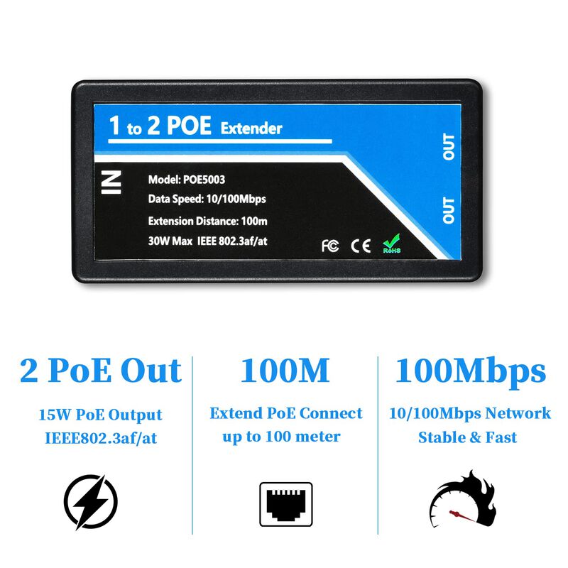 Extensor Poe Revotech, Repetidor Poe+ De 2 Puer... image number null