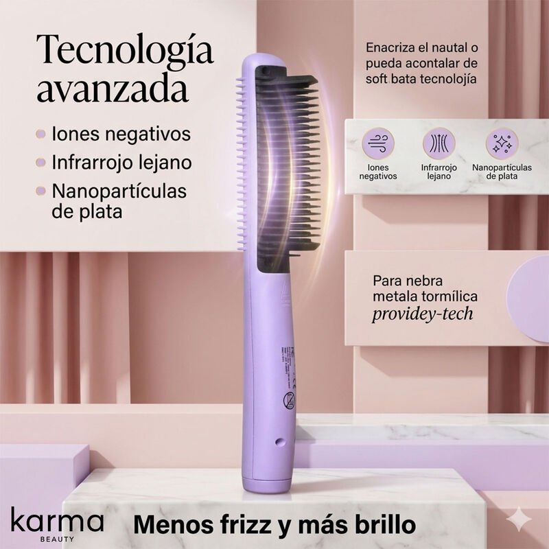 Cepillo Alisador Serenity Pro Morado Karma Beau... image number null