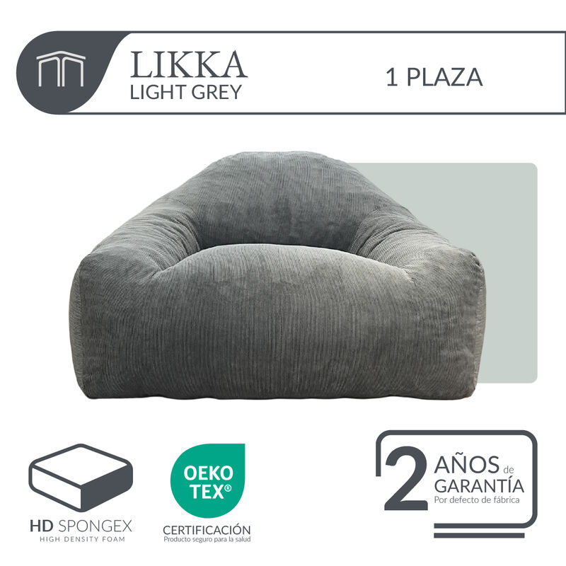 Sill&oacute;n Espuma Alta densidad LIKKA Light Grey 1 ... image number null