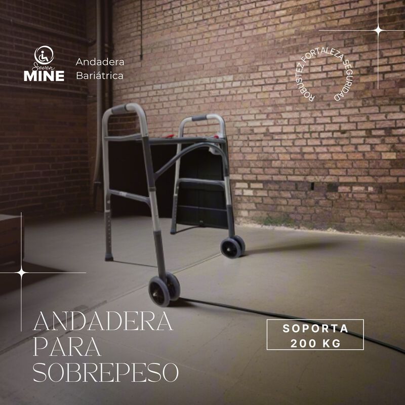 Andadera Bari&aacute;trica Soporta 200 KG Con Llantas ... image number null