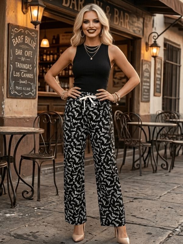 Pantalon De Mujer De Corte Ancho Malabis Panta-... image number null