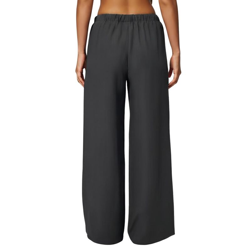Pantalones Qinsen de Pierna Ancha Gris Oscuro T... image number null