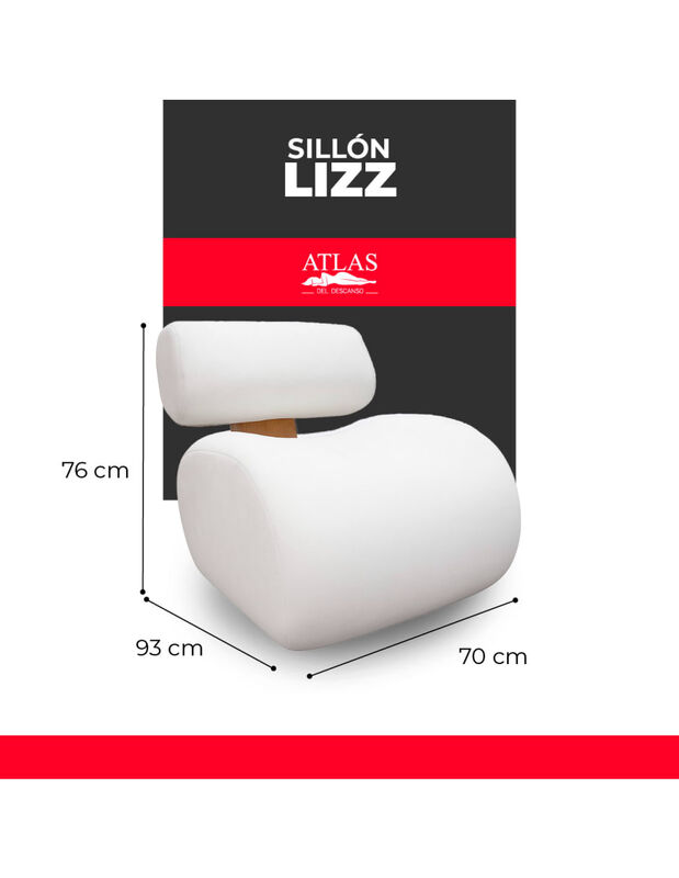 Sill&oacute;n Lizz Blanco, Respaldo Inclinado con Dise... image number null
