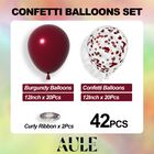 Set De 42 Globos Aule 30 cm Burdeos Con Confeti