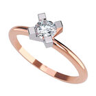 Anillo de Compromiso en Oro Rosa de 14K con Diamante Natural 0.15 CT G SI1 &ndash; Talla 8.5/ FJ769-10R-CZ-85