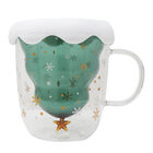 Taza De Cristal Navide&ntilde;a "pino De Navidad" 3d 300 Ml - Taza Transparente Apta Para Lavavajillas