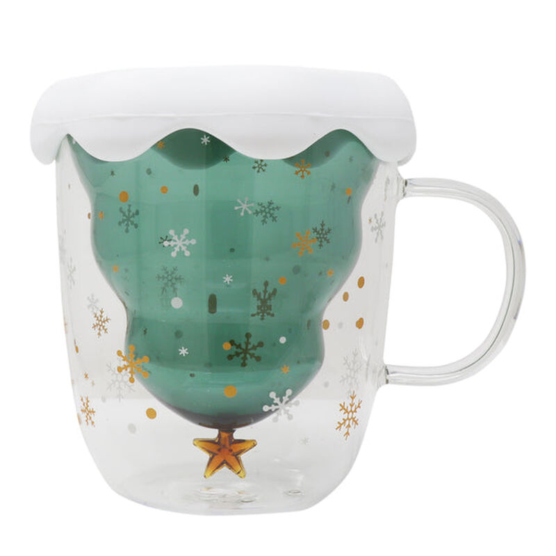Taza De Cristal Navide&ntilde;a "pino De Navidad" 3d 3... image number null