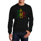 Sudadera De Cuello Redondo Word Art Para Hombre - Le&oacute;n Rasta &middot; One Love - Negro