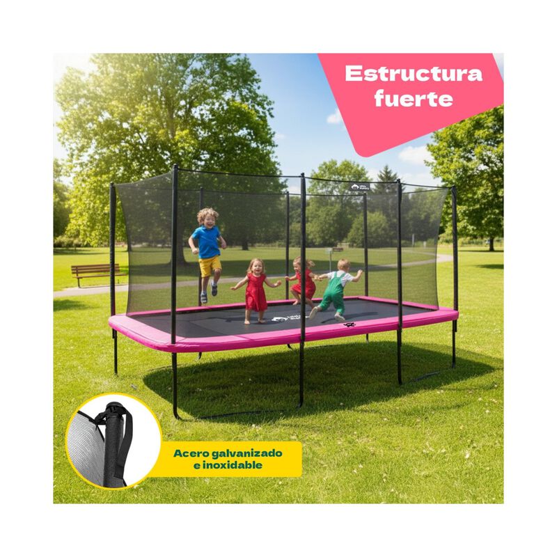 Trampolin Rectangular 10x7ft Brincolin Malla Se... image number null