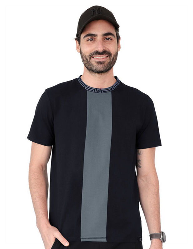 Playera Hombre Casual Premium Manga Corta Negro... image number null