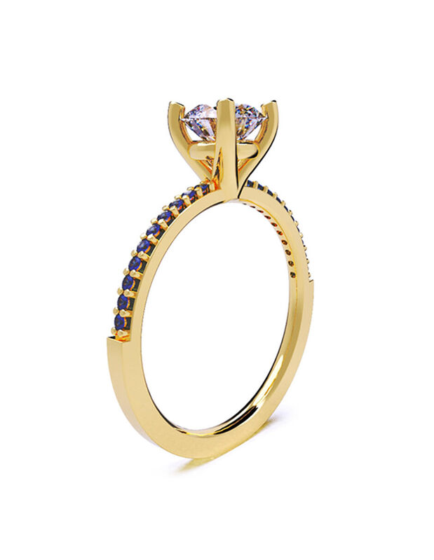 Anillo de Compromiso de 14K con Circonia Talla ... image number null