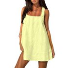 Vestido Fomely Mini Amarillo de Algod&oacute;n Cuello Cuadrado