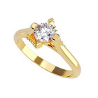 Anillo de Compromiso de 14K con Circonia Talla 45 ORO AMARILLO 14K - / M1201-14Y-CZ-45