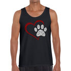 Tank Top Word Art Para Hombre - Coraz&oacute;n de Patas - Negro
