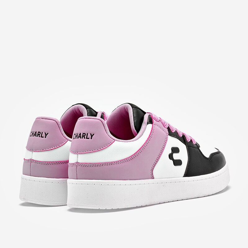 Charly tenis para mujer blanco negro rosa cod 1... image number null