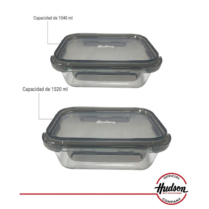 Set 2 Tuppers Contenedores De Vidrio Hudson Her... image number null