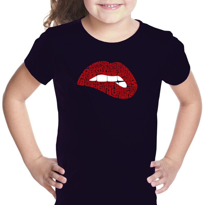Camiseta Word Art Para Ni&ntilde;a - Labios Salvajes -... image number null