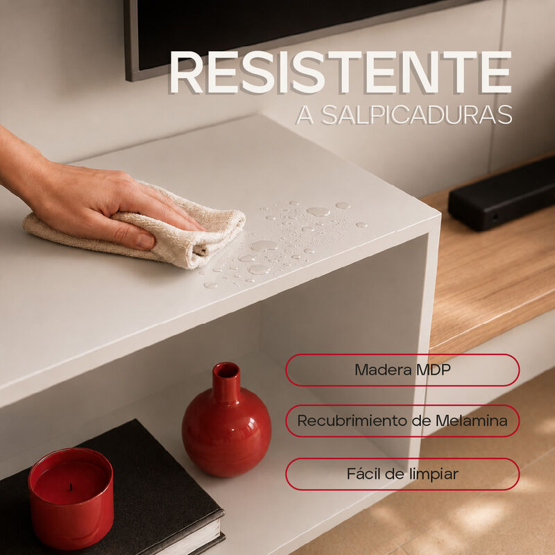 Mueble Tv Duo 80&uml;, Atlas Del Descanso Color Bla... image number null