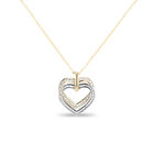 Dije Coraz&oacute;n Bicolor Oro 10k Con Zirconias + Cadena | Bizzarro