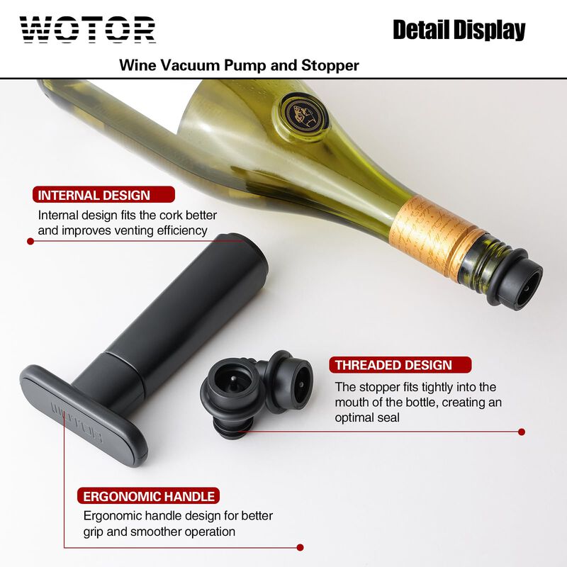 Bomba de Vac&iacute;o para Vino WOTOR con 20 Tapones image number null
