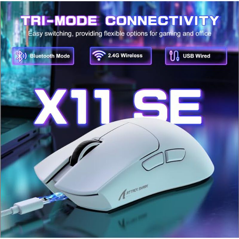 Rat&oacute;n Gamer Attack Shark X11SE Inal&aacute;mbrico 59g ... image number null