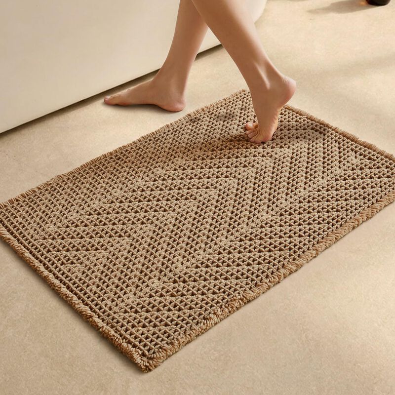 Tapete De Ba&ntilde;o Sunfly 51 cm &times; 76 cm Caqui Boho ... image number null
