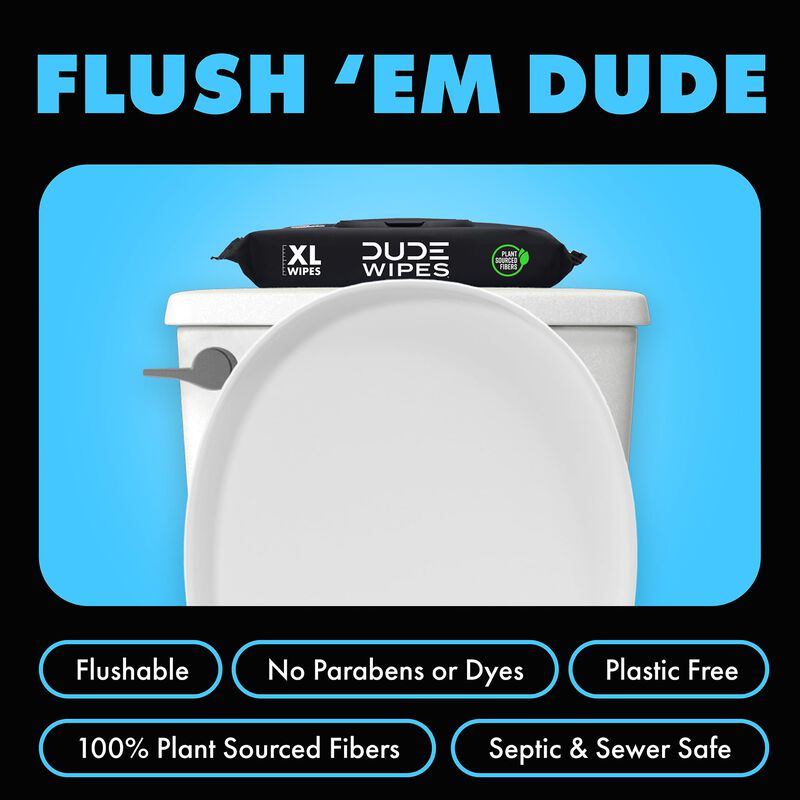 Baby Wipes Dude Flushable, Sin Perfume, Paquete... image number null