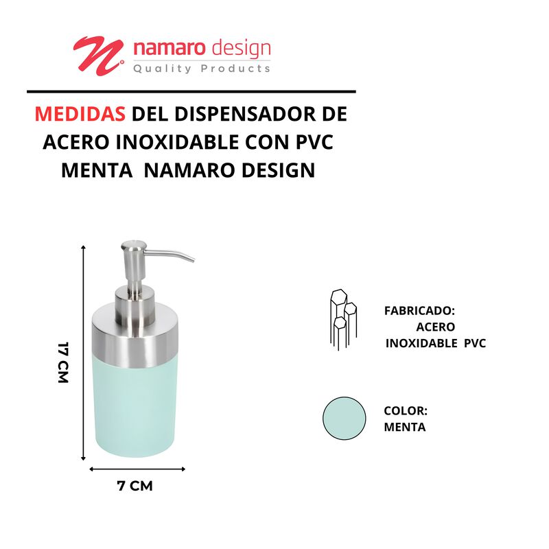 Dispensador De Acero Inoxidable Con Pvc Menta A... image number null