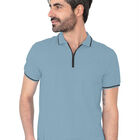 Playera Casual Cuello Con Cierre Hombre Azul Cielo Roosevelt C370