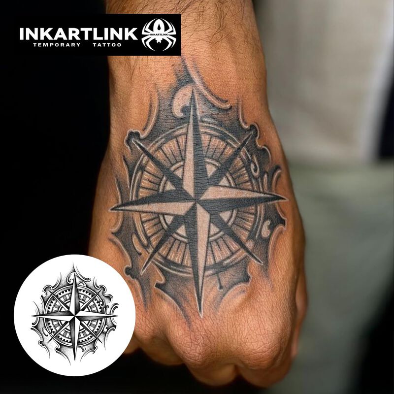 Tatuajes Temporales Inkartlink Br&uacute;jula Vintage ... image number null
