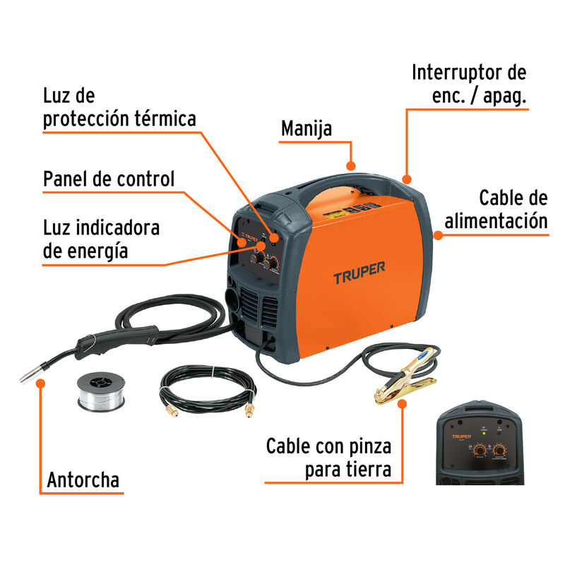 Soldadora para Microalambre 130 A Truper image number null