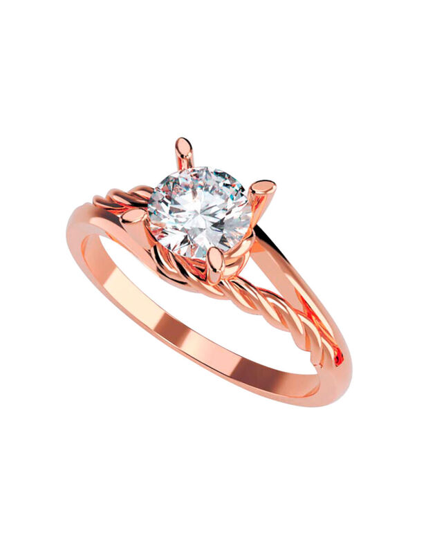 Anillo de Compromiso de 14K con Diamante de Lab... image number null