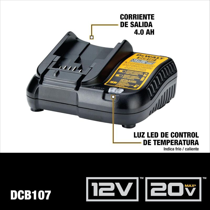 Cargador Dewalt Dcb107 20v 1.25a Litio Original... image number null