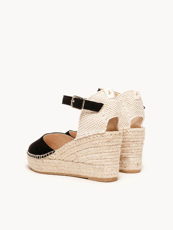 Alpargata Jara Cu&ntilde;a Media Plataforma Ante Negro image number null