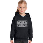 Sudadera Con Capucha Word Art Para Ni&ntilde;a - Union Jack - Negro
