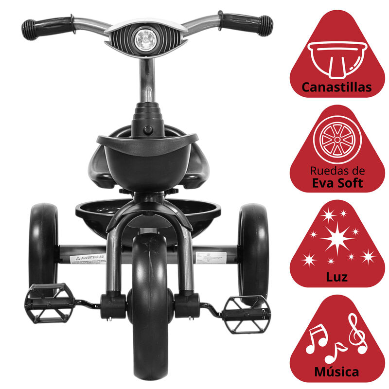 Triciclo Para Ni&ntilde;os Con Luz Y Sonido Ruedas Eva... image number null