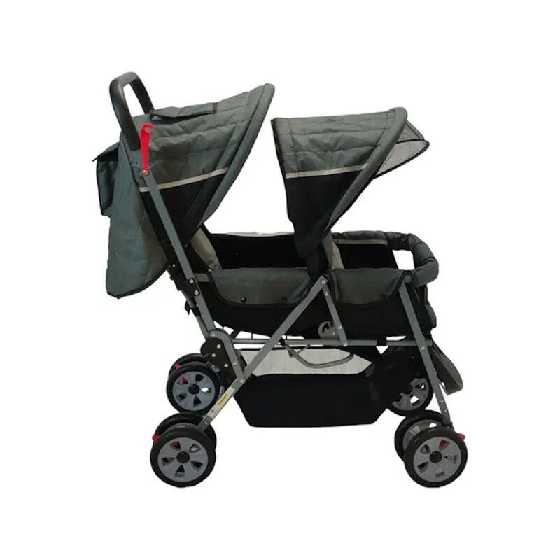 Carriola Gemelar Gris Moderna Bebé Y Niño Doble... image number null