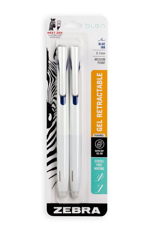 Bol&iacute;grafo De Gel Zebra Blen 0,7 mm Azul (2 Unid... image number null