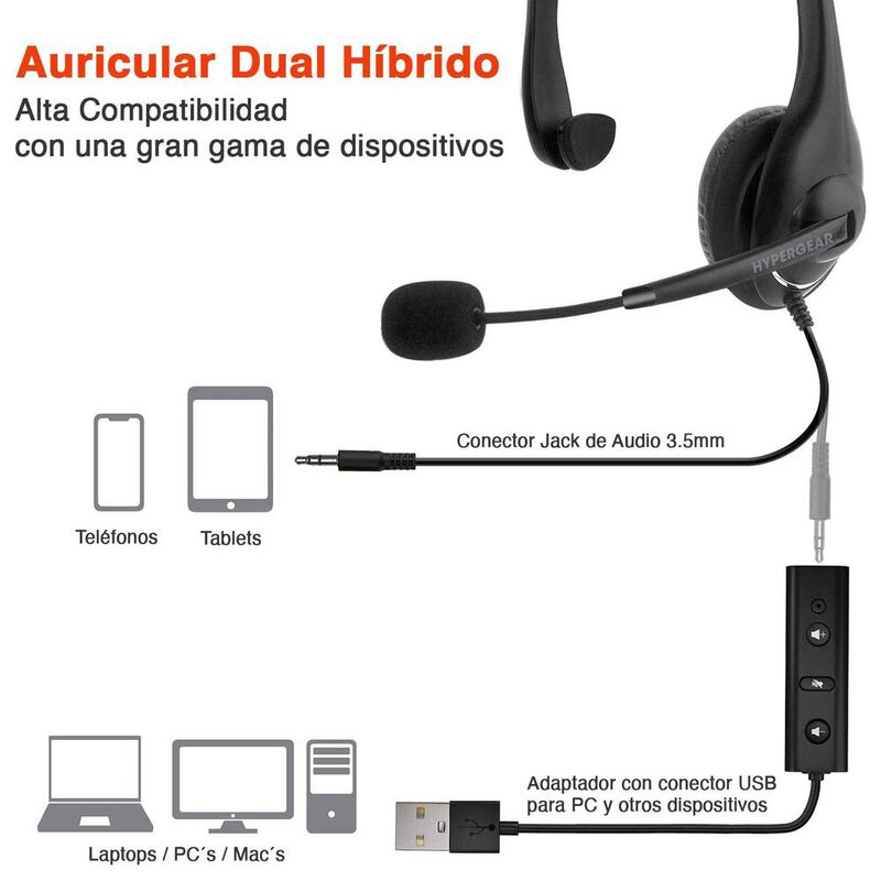 Auricular Alambrico Diadema Hypergear Universal... image number null